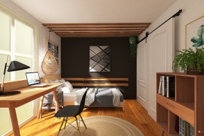 Teen Bedroom Design Rendering