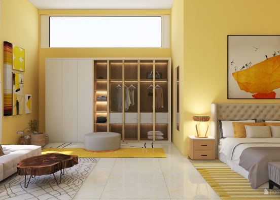 room yellow Design Rendering