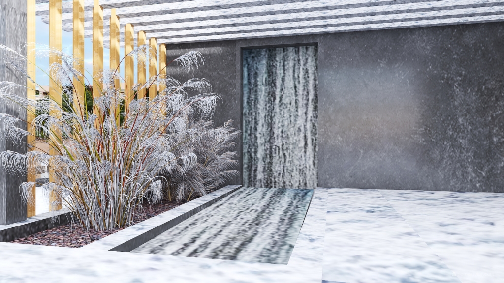 Scandinavian Industrial WoodTones Grey Terrace 1 3d design renderings