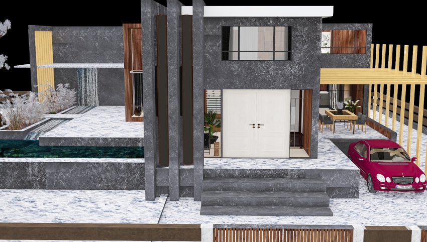 The Nordic House in Winter time 3d design picture 840.2