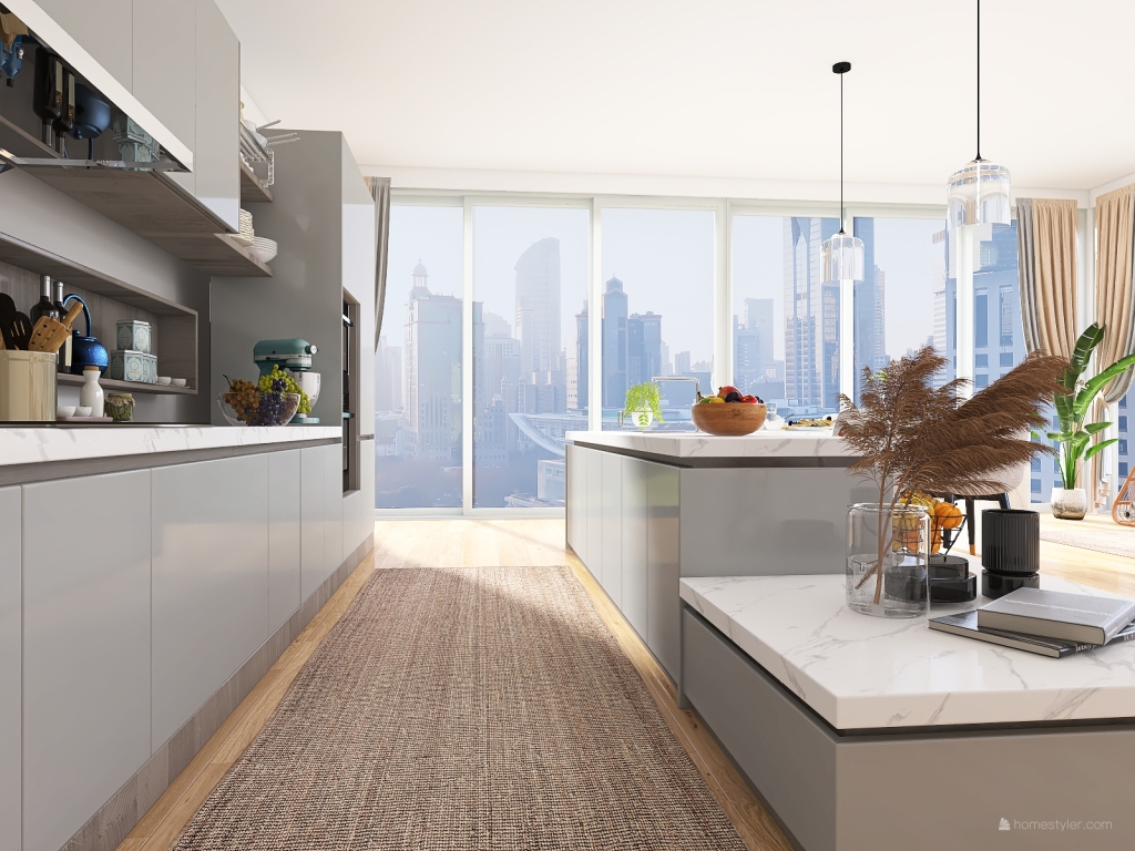 Apartment's kitchen 3d design renderings