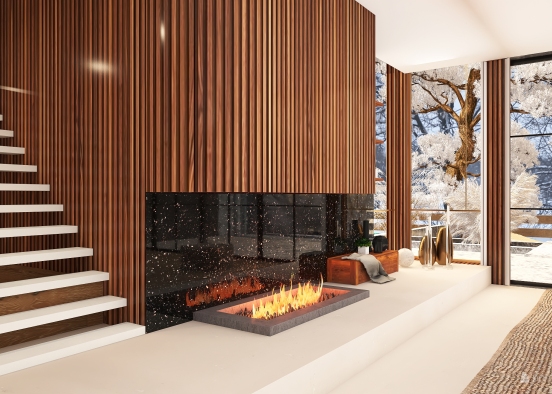 The Nordic House in Winter time Design Rendering