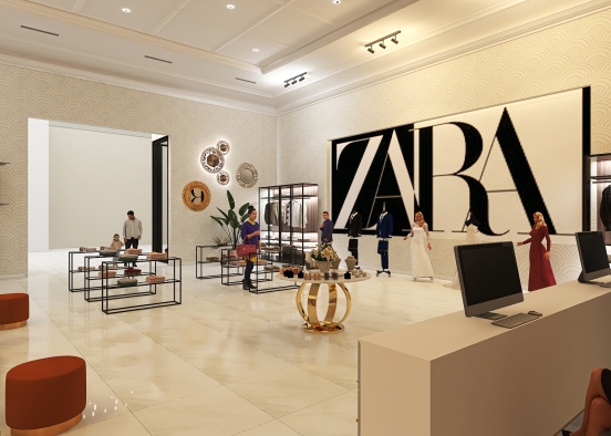 zara shop Design Rendering
