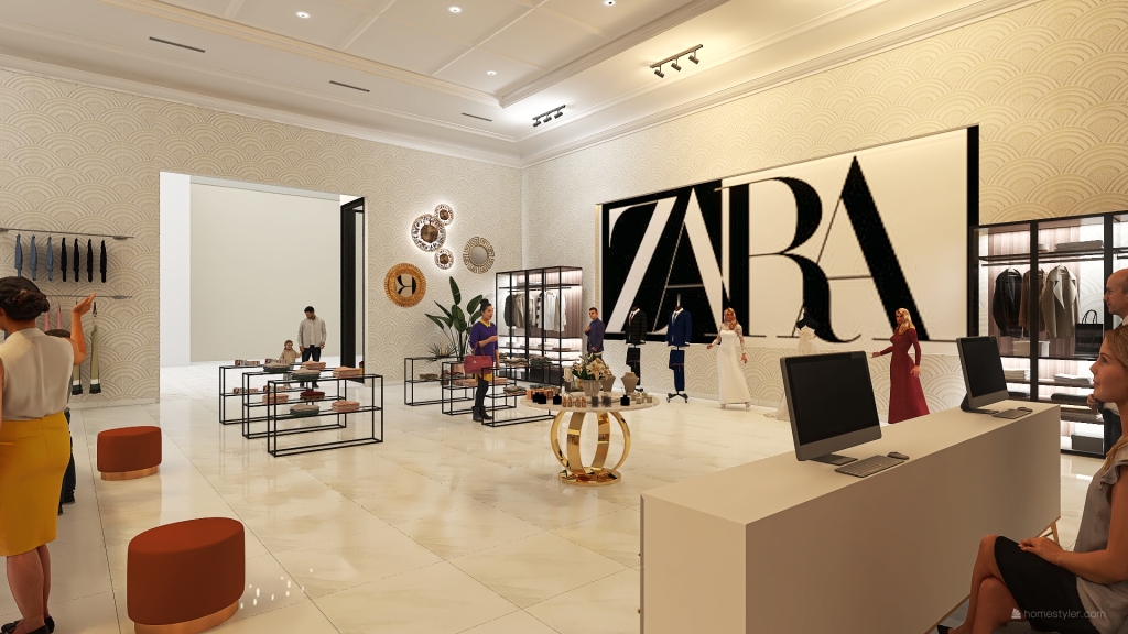 zara shop 3d design renderings