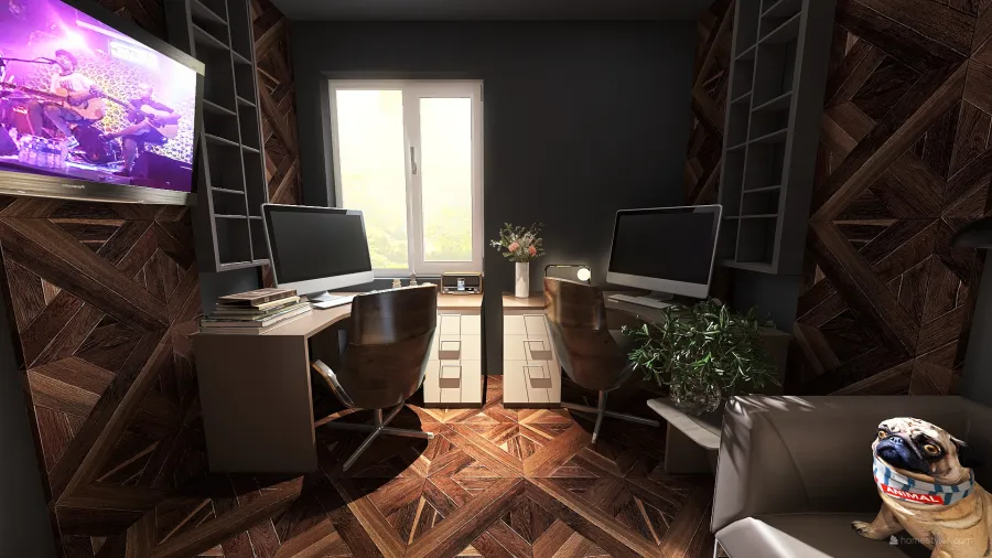 Home office 3d design renderings