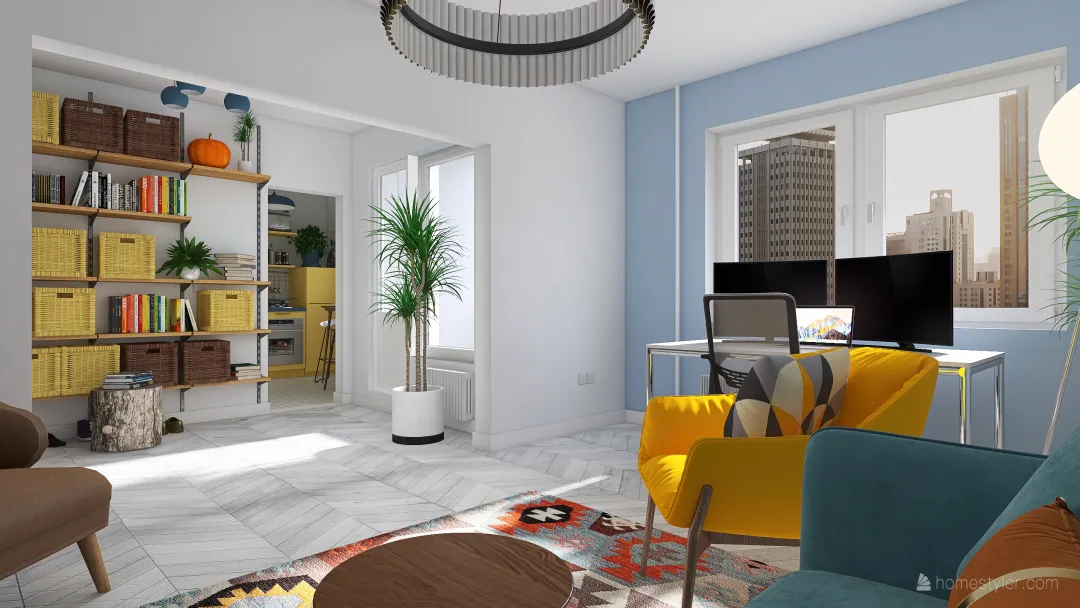 Ilguciems - 119. serija, divistabu dzīvoklis 3d design renderings