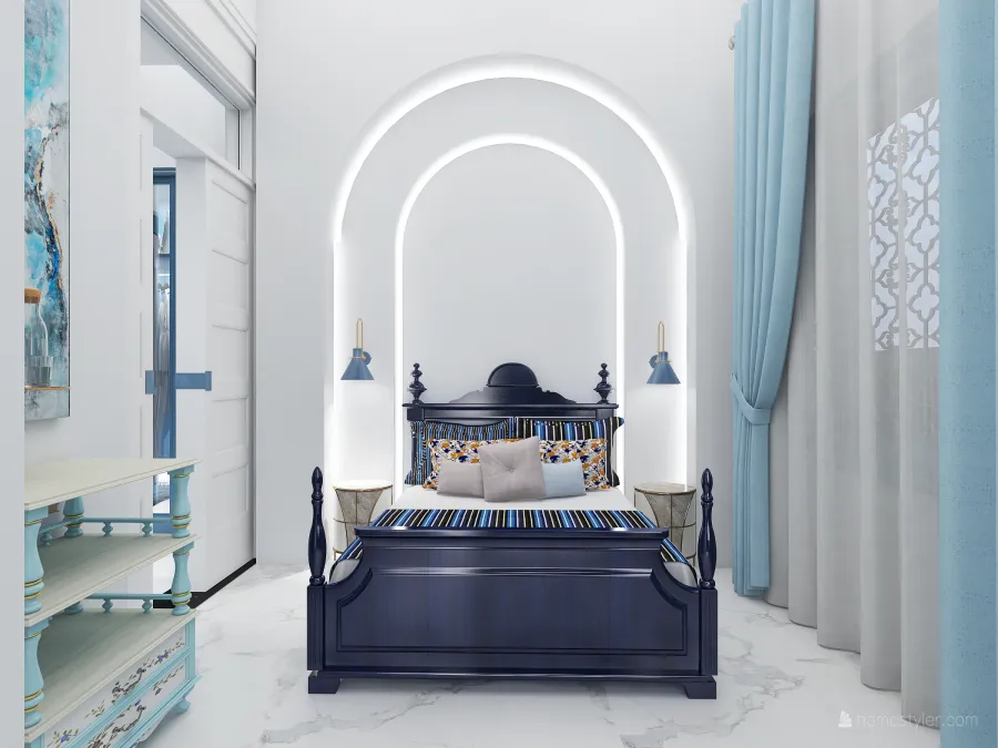 StyleOther Tunisian Djerbian house White Blue 3d design renderings