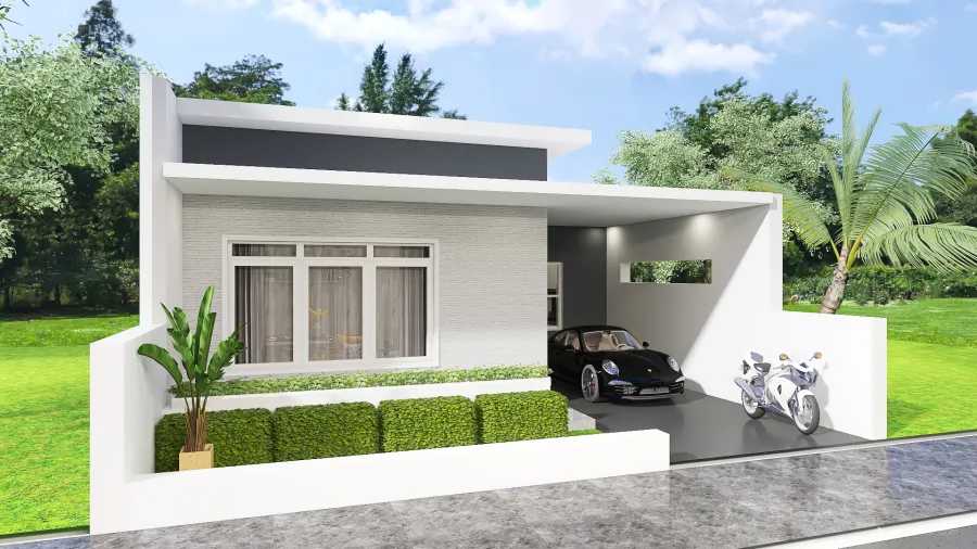 96 sqm house design 3d design renderings