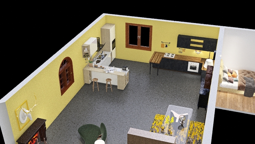 Yellow/grey Pantone 2021 house 3d design picture 73.59