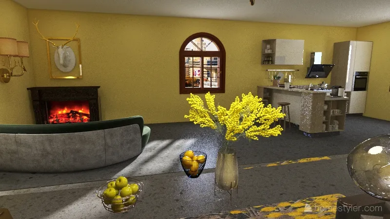 Yellow/grey Pantone 2021 house 3d design renderings