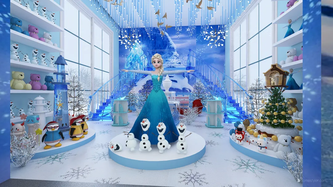 Frozen Theme Toy Shop Concept Design 3d design renderings