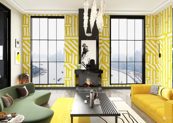 Modern Bauhaus ArtDeco Penthouse 221 Design Rendering