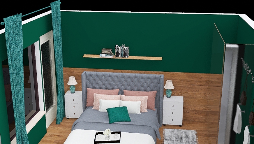 Bedrooom bed 160cm 3d design picture 12.87