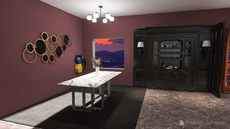 dark/pink house 3d design renderings