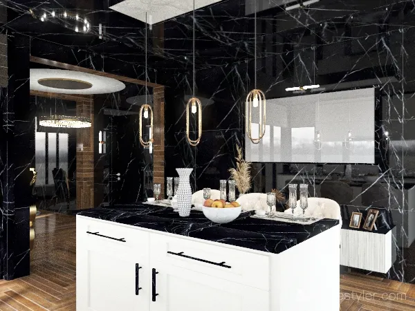 modern kitchen 3d design renderings