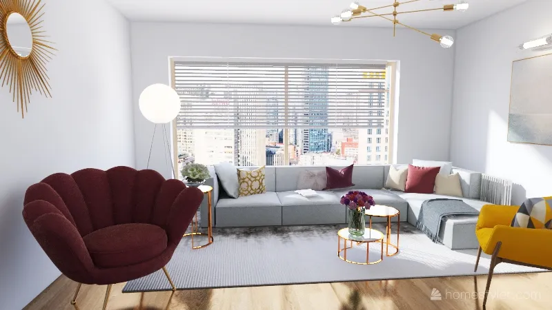 Mini living room 3d design renderings