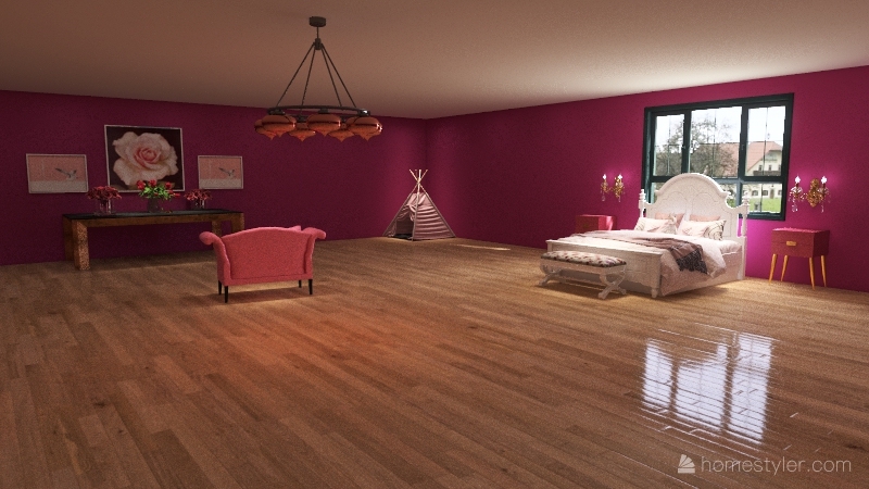 Pink Bedroomインテリアデザインケースと3dレンダリング インスピレーション2 Orinnma Williams Homestyler