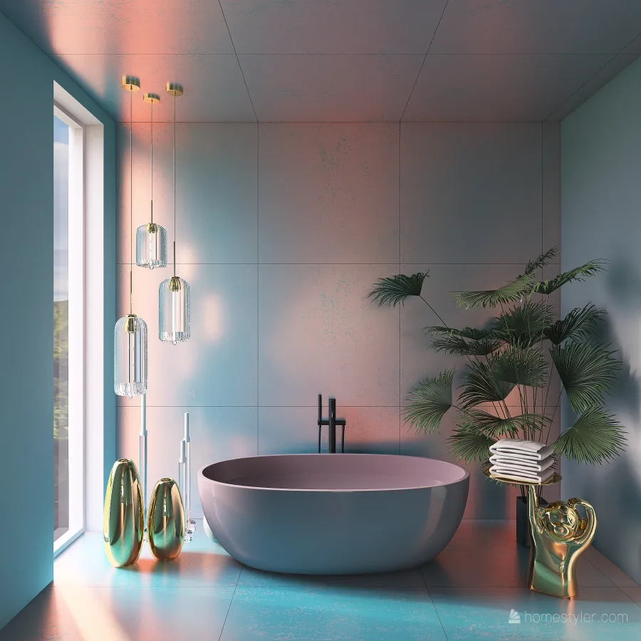 StyleOther ArtDeco Purple Green Red Master Bedroom 3d design renderings