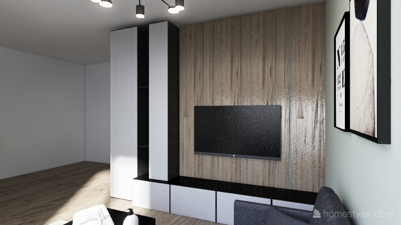 Salon tv - wybrany projekt 3d design renderings
