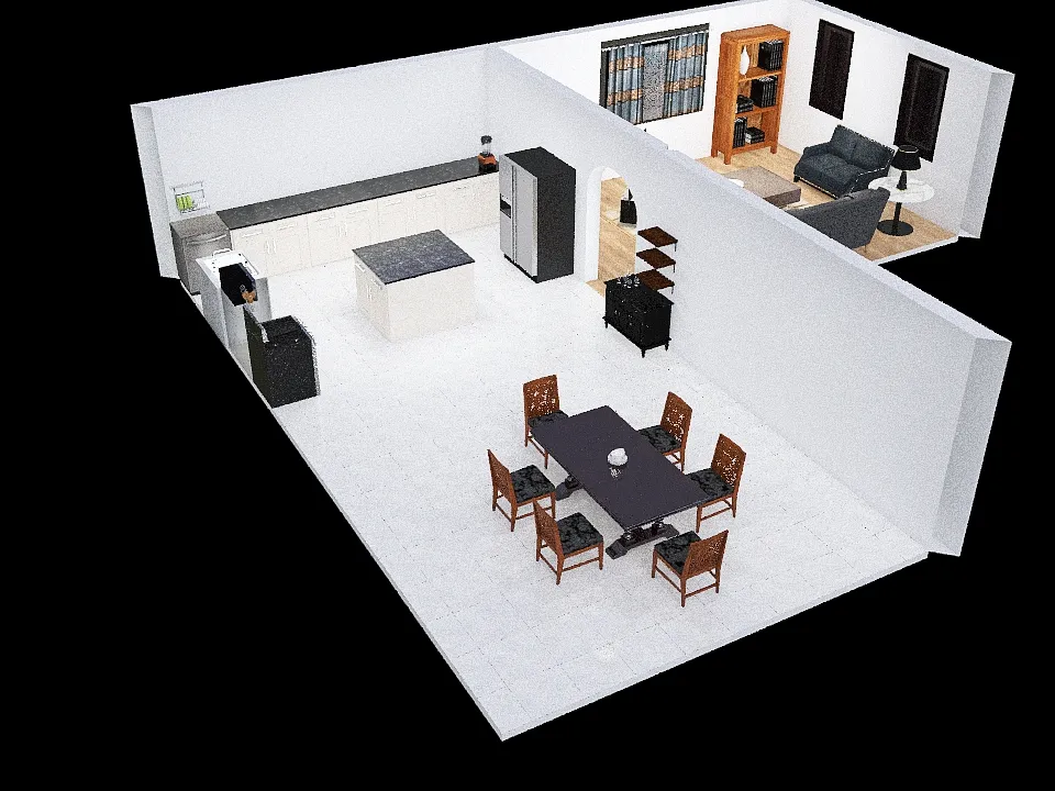 Kitchen BWood 3d design renderings