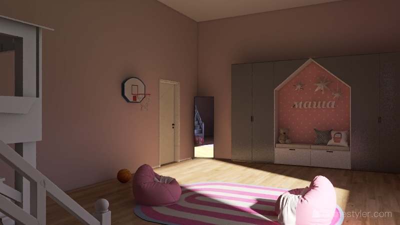 modern farm house Interior Design Render