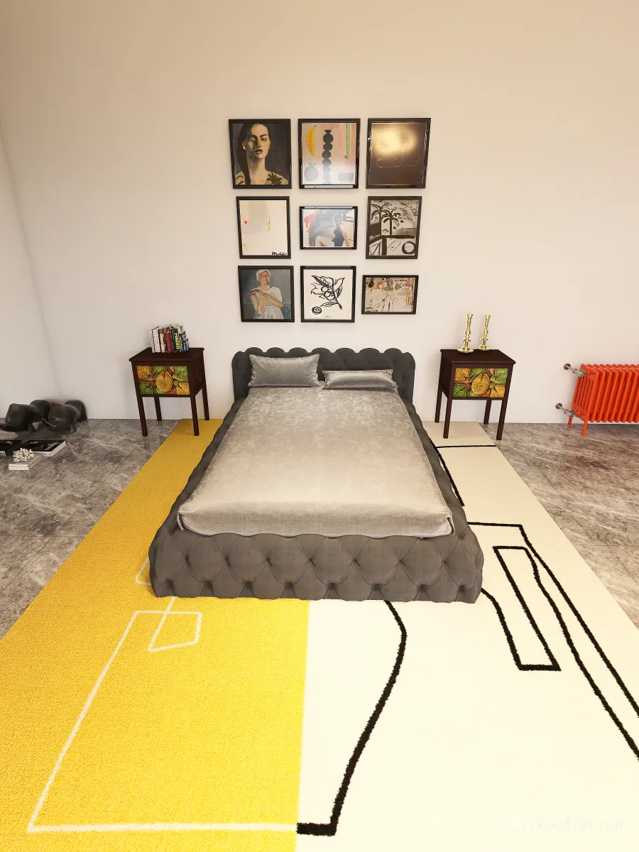 yellow room 3d design renderings