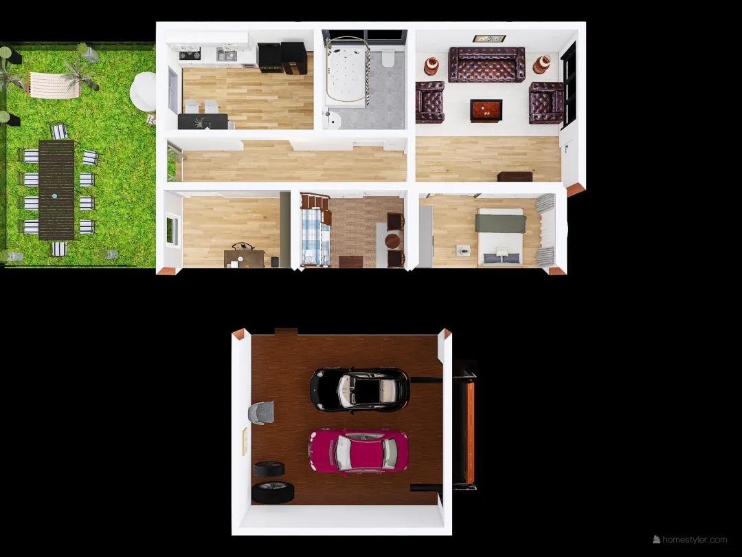 1 house plan 3d design renderings