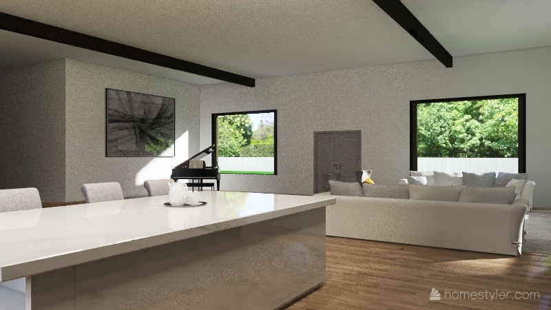 modern farm house 3d design renderings
