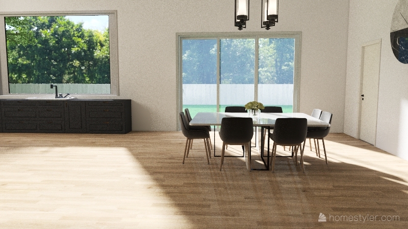 modern farm house Interior Design Render