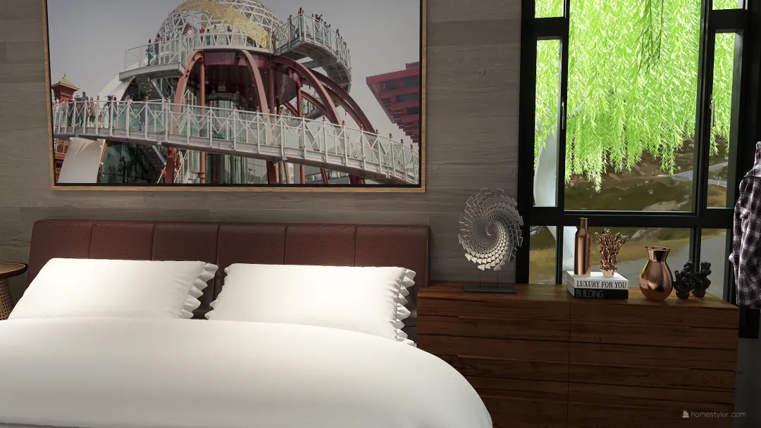 Peaceful Bedroom 3d design renderings