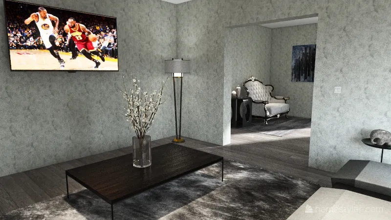 Client Living room 3d design renderings
