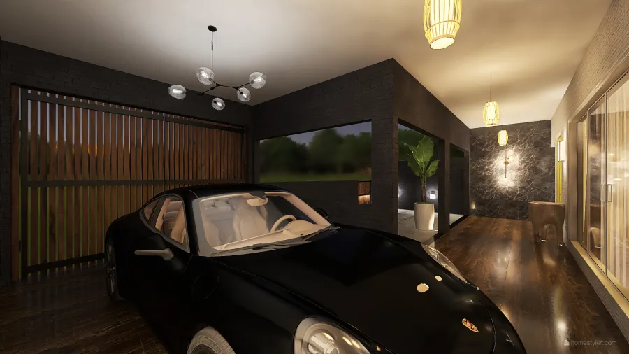 Varanda e Garagem 3d design renderings