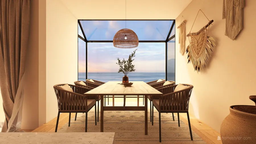 Seaside bohemian vacation house 3d design renderings