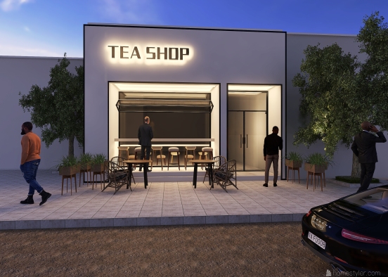 tea shop Design Rendering