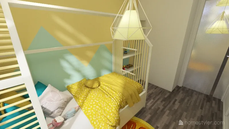 Kids room -Margarita's bed near window 2 3d design renderings