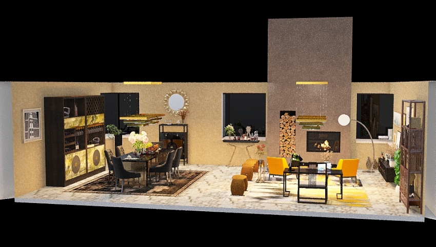 Dining/Living Room 3d design picture 60.39