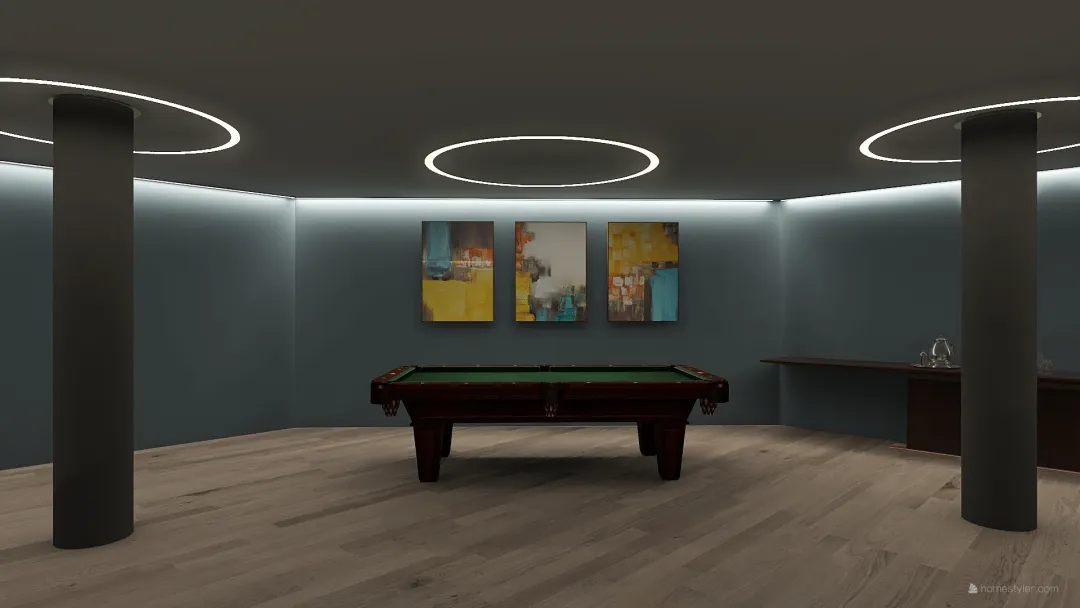Residence - Room for Quiet Games at Level -1 3d design renderings