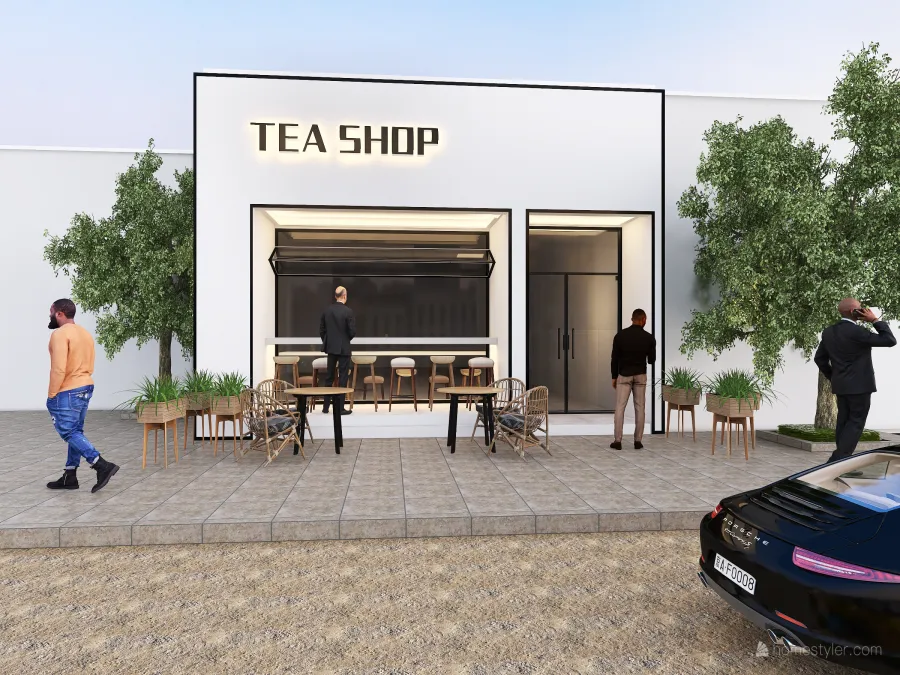 tea shop 3d design renderings