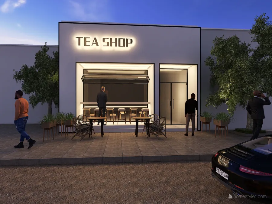 tea shop 3d design renderings