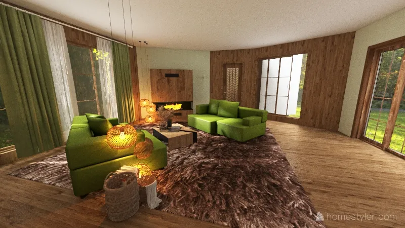 natural house green 3d design renderings