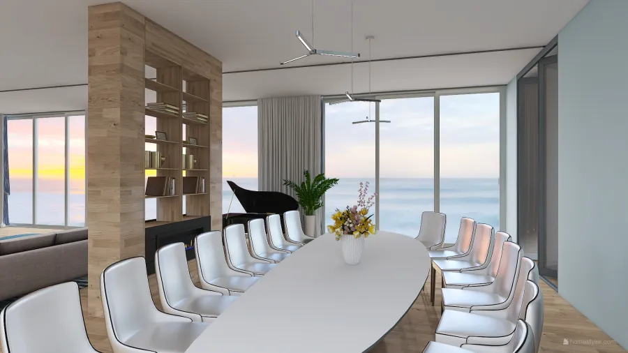 Residence at the Seaside - Day area 3d design renderings