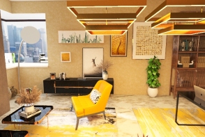 Dining/Living Room Design Rendering