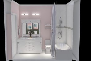 Girls' Double Bathroom Design Rendering