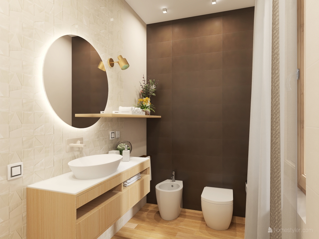 New layout for a small luxury bathroom 3d design renderings