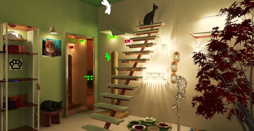 Cat room 3d design renderings