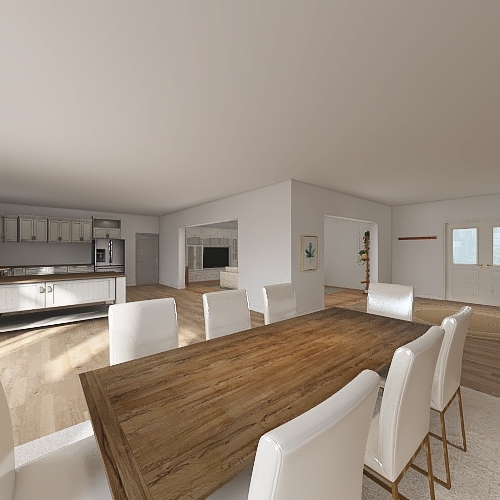 Kitchen and Dining room 3d design renderings