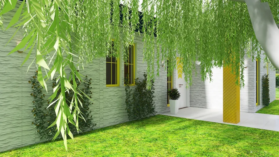 Modern Rustic Eksjöhus - Larvik Yellow WoodTones White 3d design renderings
