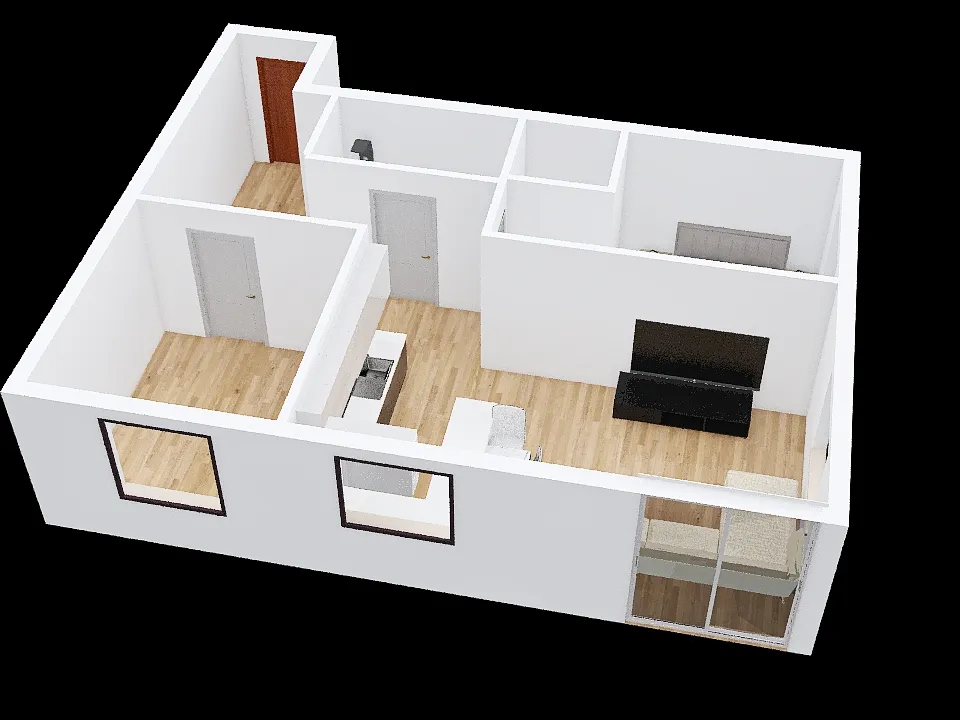 Gdańskie Tarasy 68m2 3 pokoje 3d design renderings
