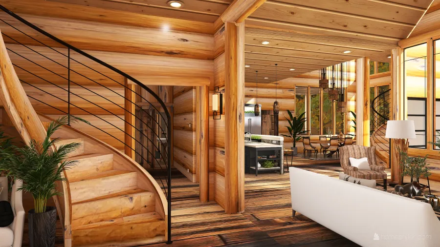 Farmhouse Rustic WoodTones Black Entrance/Foyer 3d design renderings