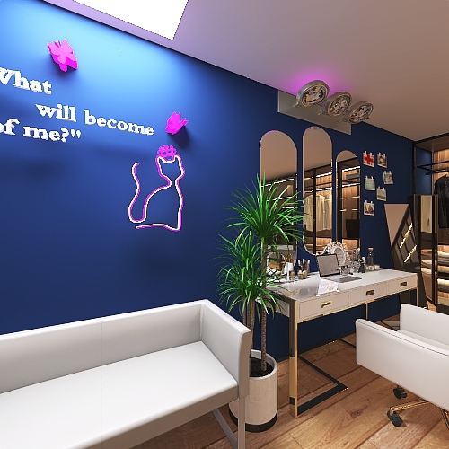 influencer dressing room 3d design renderings